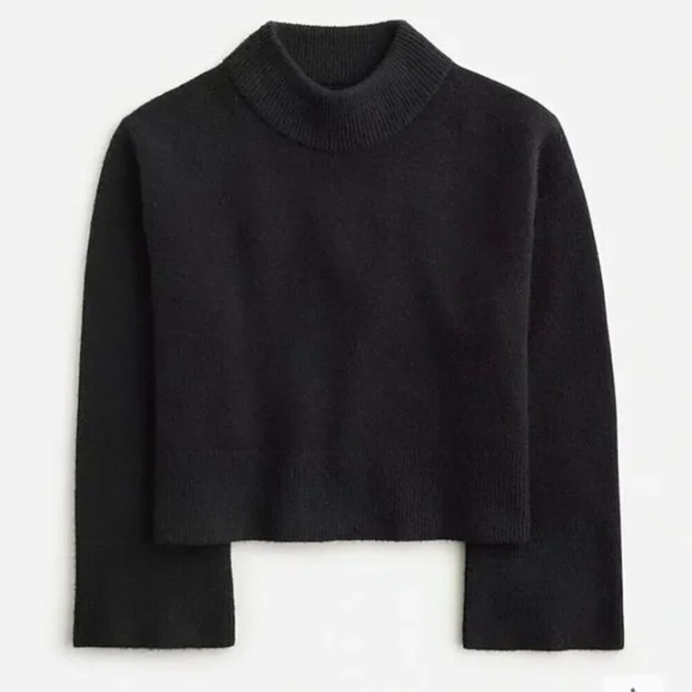 NWT J. Crew Supersoft Yarn Sweater Black Chunky Sz. Large
